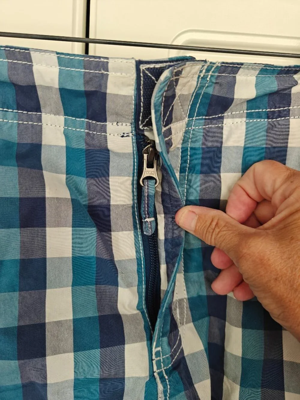 LL Bean Men's Plaid Swim Shorts, Size 34W